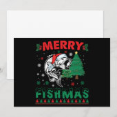 メリー・フィッシュマス 釣り 父 漁師 クリスマス 招待状 (正面/裏面)