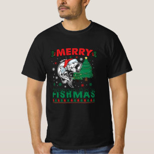 メリー・フィッシュマス 釣り 父 漁師 クリスマス Tシャツ
