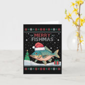メリー・フィッシュマス - 面白いアレなクリスマスのコイ釣り カード (黄色い花)