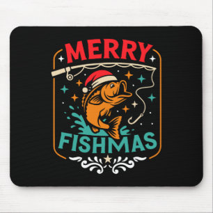メリー・フィッシュマス B フィッシュ クリスマス おかしなセーター クリスマス 釣り Xmas マウスパッド