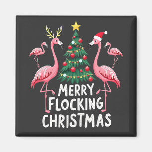メリー・フロッキング・クリスマス Xmas フラミンゴ ツリー マグネット