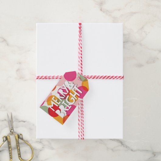 メリー&ブライトおもしろいカラフル紙吹雪ドットホリデイ ギフトタグ (より糸付き)