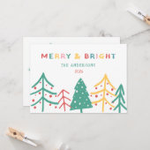 メリー&ブライトおもしろいパインスタイリッシュスクリスマスカード カード (正面/裏面インサイチュ)