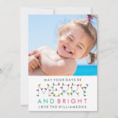 メリー&ブライトおもしろいモダンクリスマスホリデー写真 シーズンカード (正面)