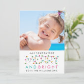 メリー&ブライトおもしろいモダンクリスマスホリデー写真 シーズンカード (スタンド正面)