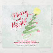 メリー&ブライトおもしろい抽象芸術クリスマスツリー ビールラベル (シングルラベル)