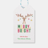 メリー&ブライトかわいいトナカイクリスマスオーナメント ギフトタグ (正面)