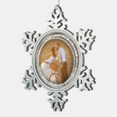 メリー&ブライトきらめくサークルのクリスマス写真 スノーフレークピューターオーナメント (右)