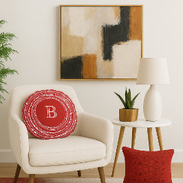 メリー&ブライトきらめくモノグラムクリスマス ラウンドクッション