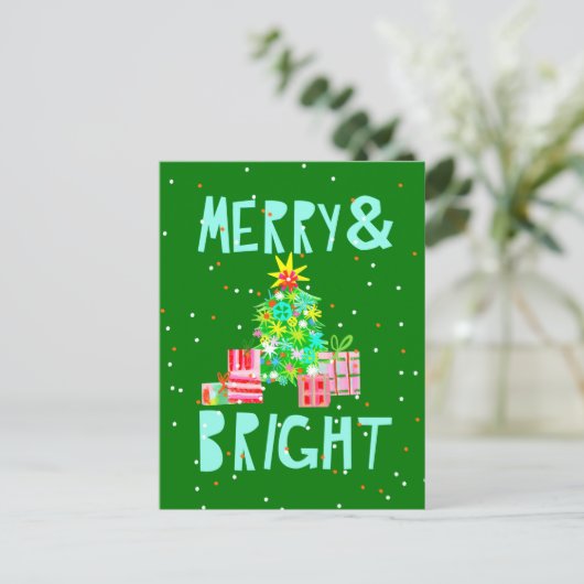 メリー&ブライトのクリスマスツリー シーズンポストカード (スタンド正面)