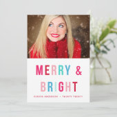 メリー&ブライトはっきりしたレターホリデーフォトカード 招待状 (スタンド正面)