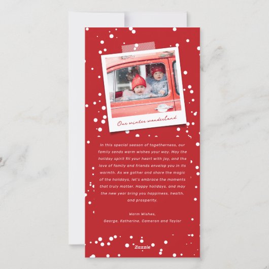 メリー&ブライトウィンターワンダーランド雪の木写真 シーズンカード (裏面)