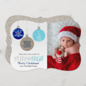 メリー&ブライトオーナメントつるホリーフォトカード シーズンカード (正面/裏面)