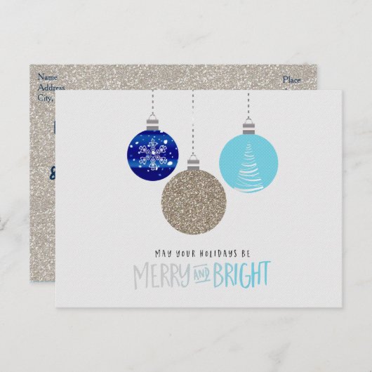 メリー&ブライトオーナメントホリデーウィンターポストカード シーズンポストカード (正面/裏面)