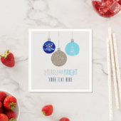 メリー&ブライトオーナメントホリデークリスマスナプキンス スタンダードカクテルナプキン (インサイチュ)