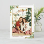 メリー&ブライトカップル写真クリスマス シーズンカード (スタンド正面)