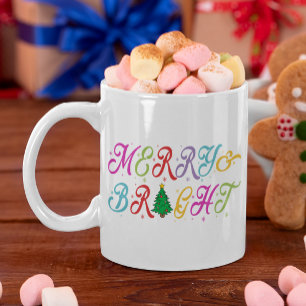 メリー&ブライトカラフルクリスマスツリーフェスティバル コーヒーマグカップ