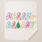 メリー&ブライトカラフルクリスマスツリーフェスティバル シェルパブランケット (正面)