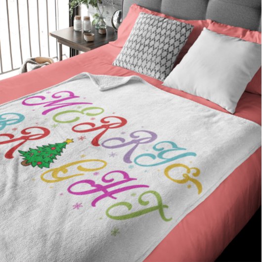 メリー&ブライトカラフルクリスマスツリーフェスティバル シェルパブランケット