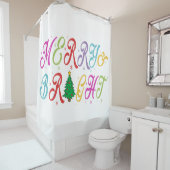 メリー&ブライトカラフルクリスマスツリーフェスティバル シャワーカーテン (インサイチュ)