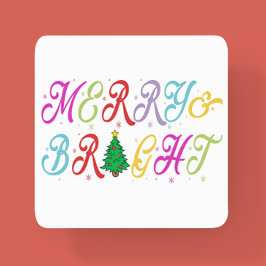 メリー&ブライトカラフルクリスマスツリーフェスティバル スクエアペーパーコースター
