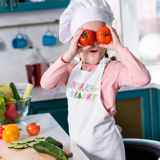 メリー&ブライトカラフルクリスマスツリー 子供用エプロン