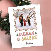 メリー&ブライトカラフルレトロおもしろい写真クリスマス シーズンカード