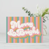 メリー&ブライトカラフルレトロクリスマス非写真 シーズンカード (スタンド正面)