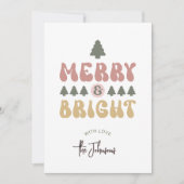 メリー&ブライトカラフルレトロ非フォトクリスマス シーズンカード (正面)