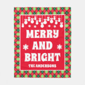 メリー&ブライトクリスマアーガイルスファミリーホリデー フリースブランケット (正面)