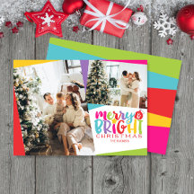 メリー&ブライトクリスマカラフルスかわいい2枚フォト