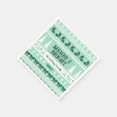 メリー&ブライトクリスマスセーターミントグリーン スタンダードカクテルナプキン (角)