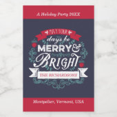 メリー&ブライトクリスマスタイポグラフィカスタムバナー フードラベル (シングルラベル)