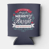 メリー&ブライトクリスマスタイポグラフィカスタムバナー 缶クーラー (正面)