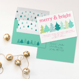 メリー&ブライトクリスマスツリーホリデーカード シーズンカード