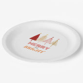 メリー&ブライトクリスマスナプキン ペーパープレート (アングル)