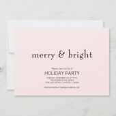 メリー&ブライトクリスマスピンク&ブラックホリデー 招待状 (正面)