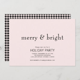 メリー&ブライトクリスマスピンク&ブラックホリデー 招待状