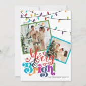 メリー&ブライトクリスマスファミリーフォトホリデーカード シーズンカード (正面)