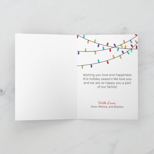 メリー&ブライトクリスマスファミリーフォトホリデーカード シーズンカード (内部)