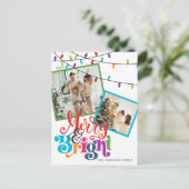 メリー&ブライトクリスマスファミリーフォトホリデーカード シーズンポストカード (スタンド正面)