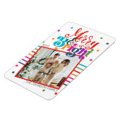 メリー&ブライトクリスマスファミリーフォトホリデーカード マグネット (左側)