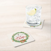 メリー&ブライトクリスマスリース スクエアペーパーコースター (インサイチュ)