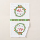 メリー&ブライトクリスマスリース バスタオルセット (ハンドタオル)