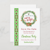 メリー&ブライトクリスマスリース 招待状 (正面/裏面)