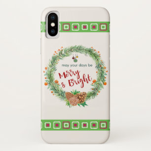 メリー&ブライトクリスマスリース iPhone X ケース