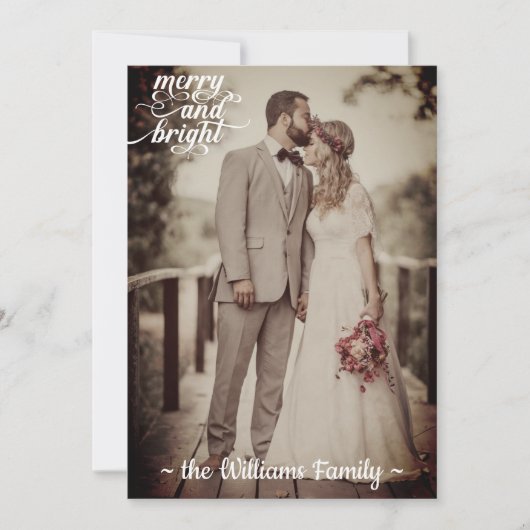 メリー&ブライトクリスマスヴィンテージレトロ旧写真 シーズンカード (正面)