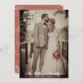 メリー&ブライトクリスマスヴィンテージレトロ旧写真 シーズンカード (正面/裏面)