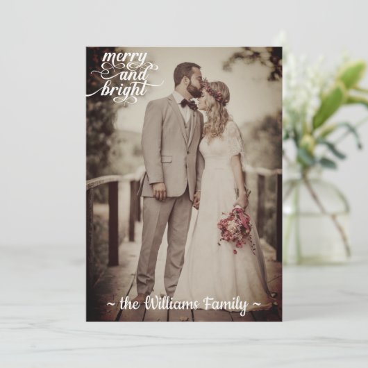 メリー&ブライトクリスマスヴィンテージレトロ旧写真 シーズンカード (スタンド正面)