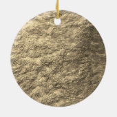 メリー&ブライトクリスマス金ゴールドゴールデンセピアギフト セラミックオーナメント (裏面)